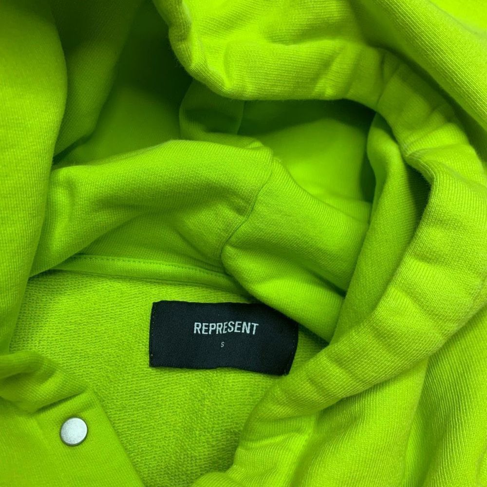 Represent Mens S Hoodie Gold Lime Green Angel Graphic Print - Picture 9 of 15